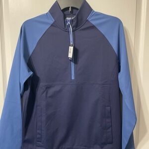 NWT Johnnie O Performance Armstrong Zip Pullover Sweater Navy Small $148